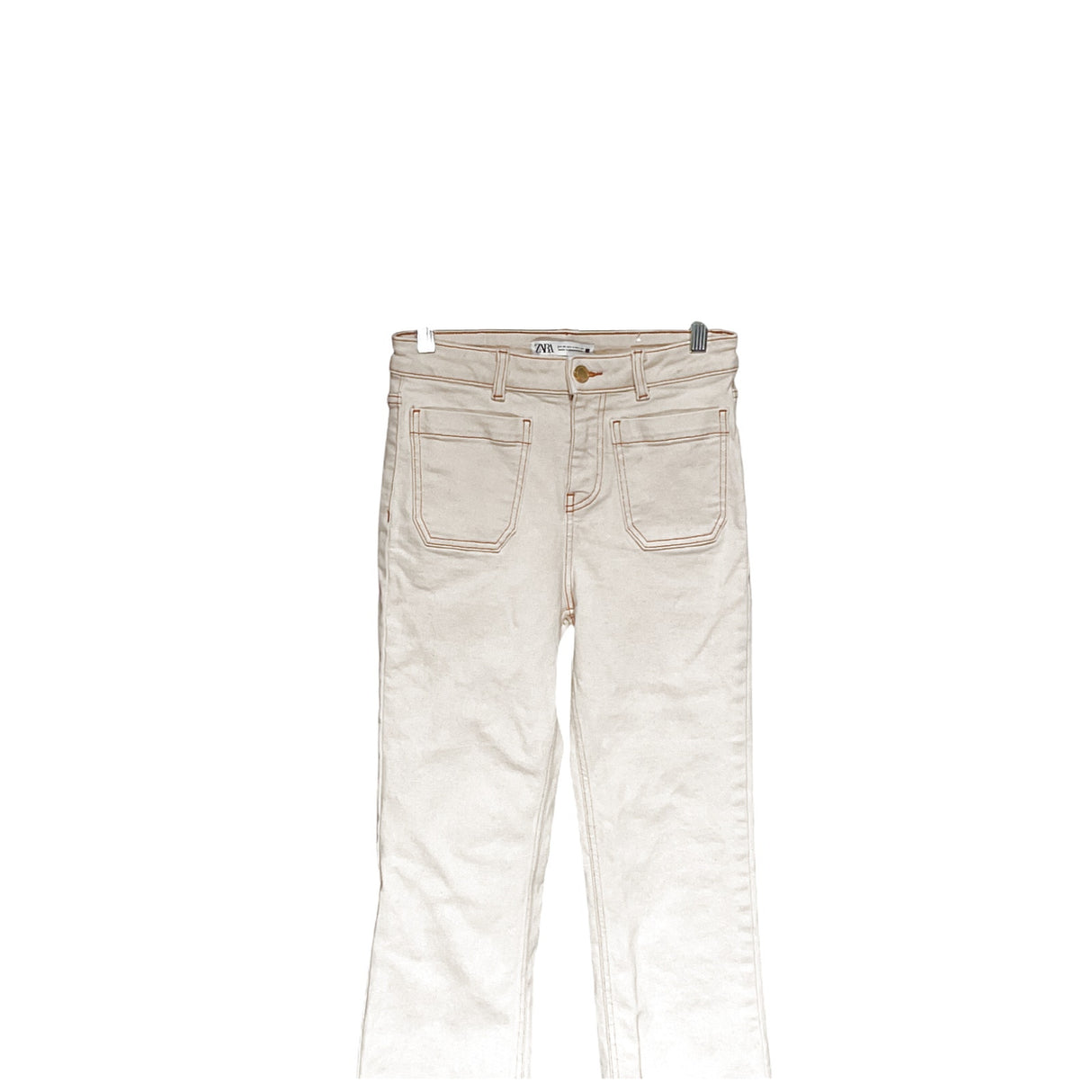 ZARA Beige Straight Jeans, Size 4