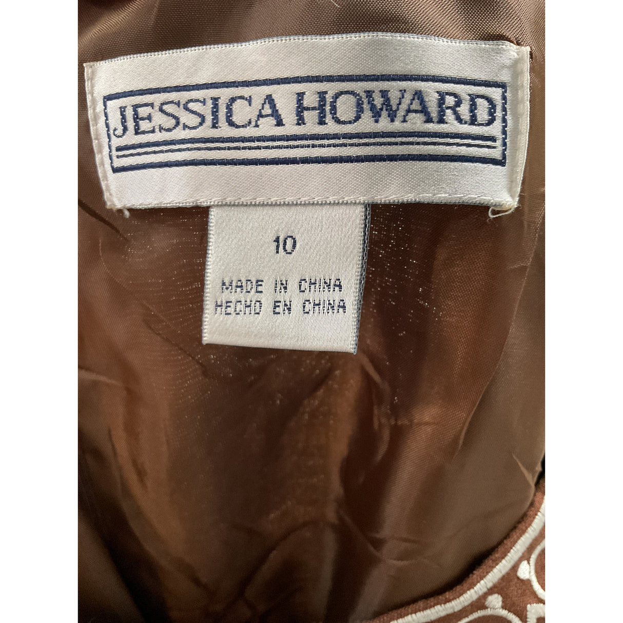 JESSICA HOWARD Brown Linen Shift Dress