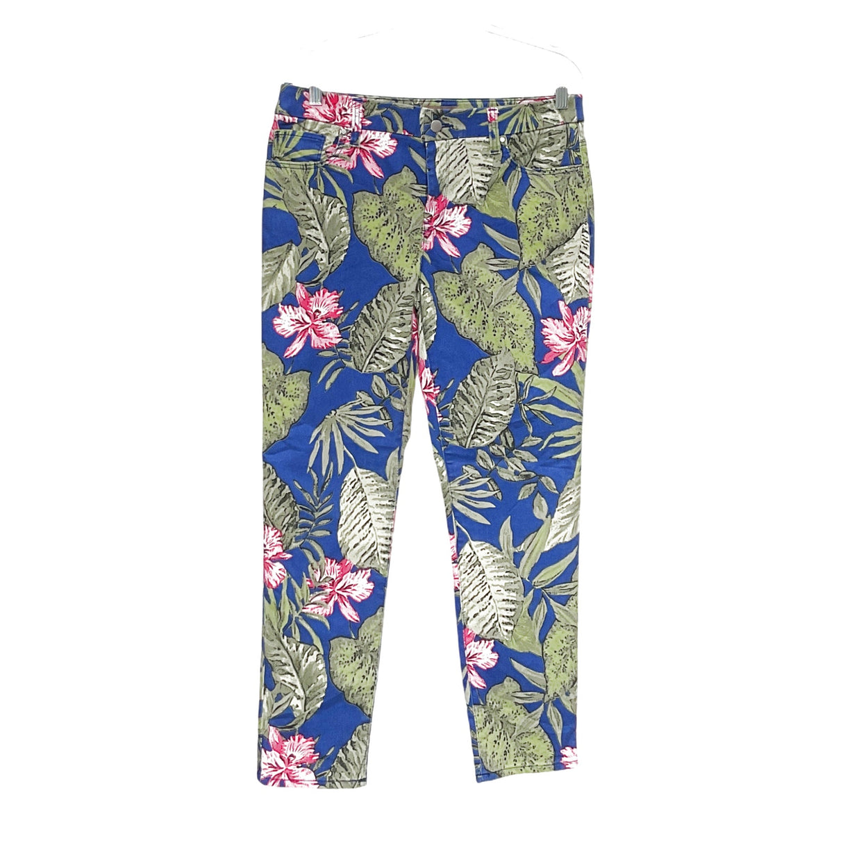 Chico's Straight Green Floral Twill Pants