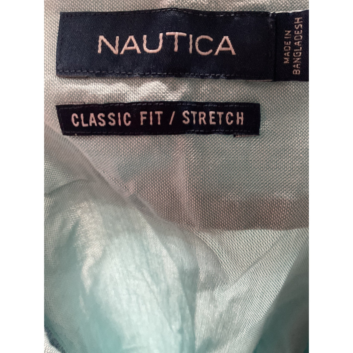 Nautica Men's Blue Short Sleeve Button-Up Shirt