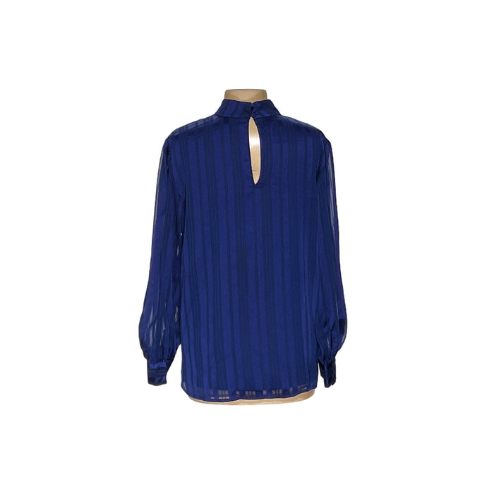 Ann Taylor Blue Cotton Blouse L