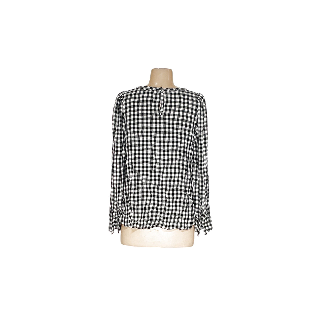 LOFT Black Gingham Summer Blouse