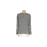 LOFT Black Gingham Summer Blouse