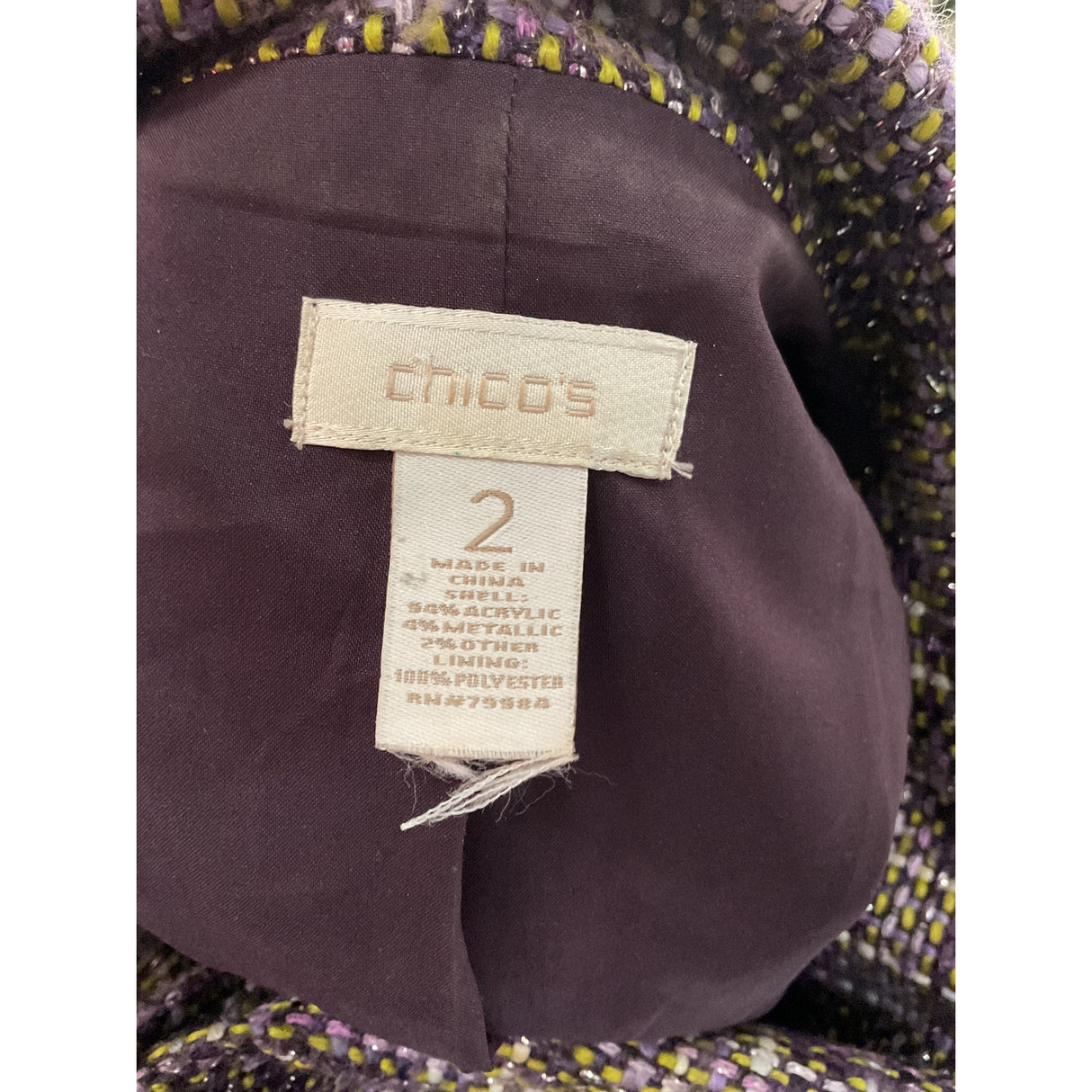 Chico's Purple Basic Jacket - Size 2