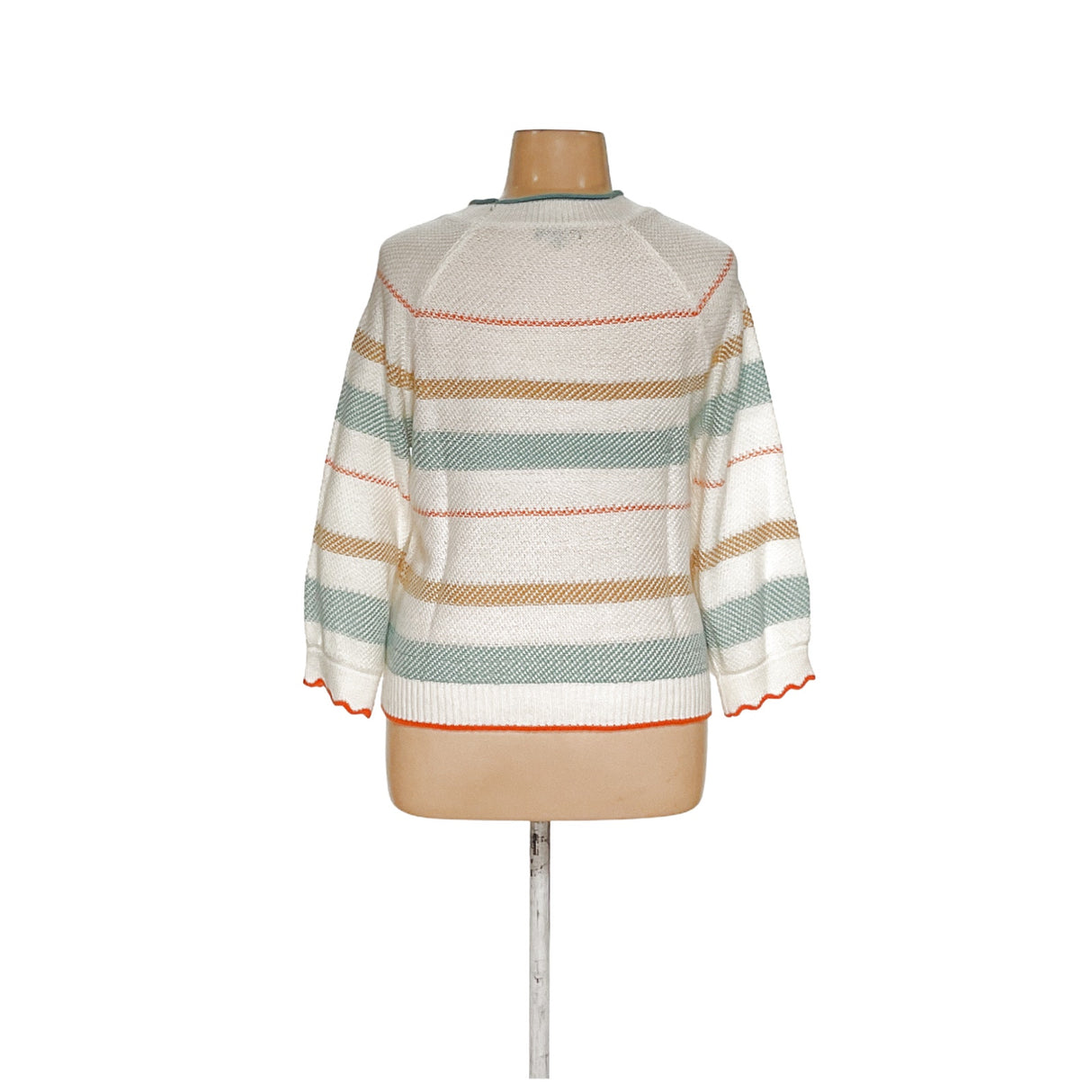 Democracy White Striped Pullover Sweater XL