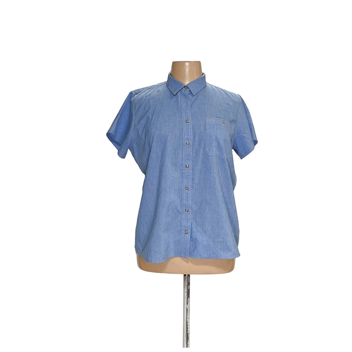 Orvis Blue XL Women's Plus Button-Up Top