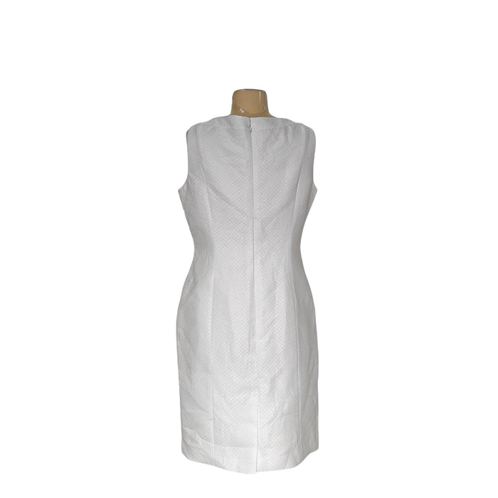 Tahari White Sheath Midi Dress - Size 8