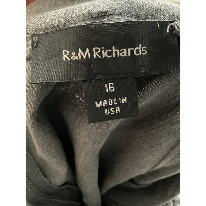 R&M Richards Gray Shift Dress - Size 16