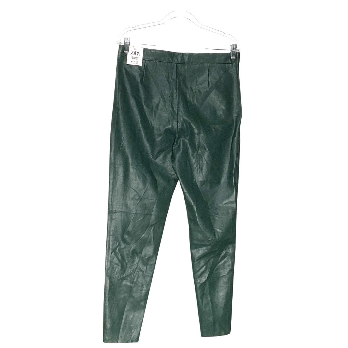 ZARA Women's Green Faux Leather Skinny Pants