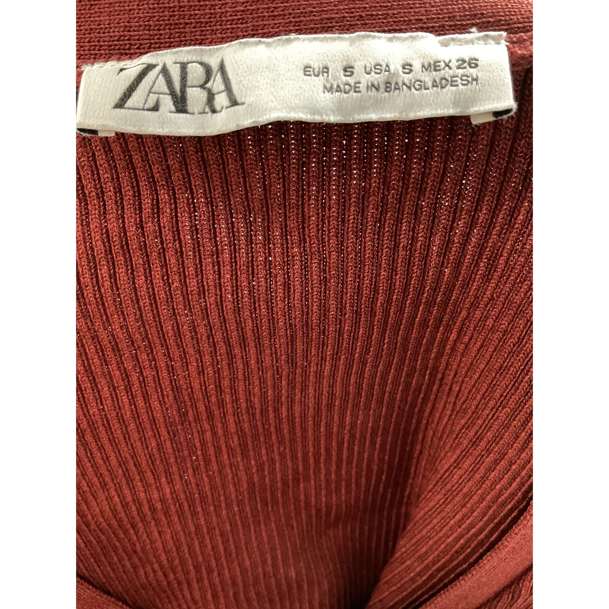 ZARA Red Viscose Knit Blouse - Women's S