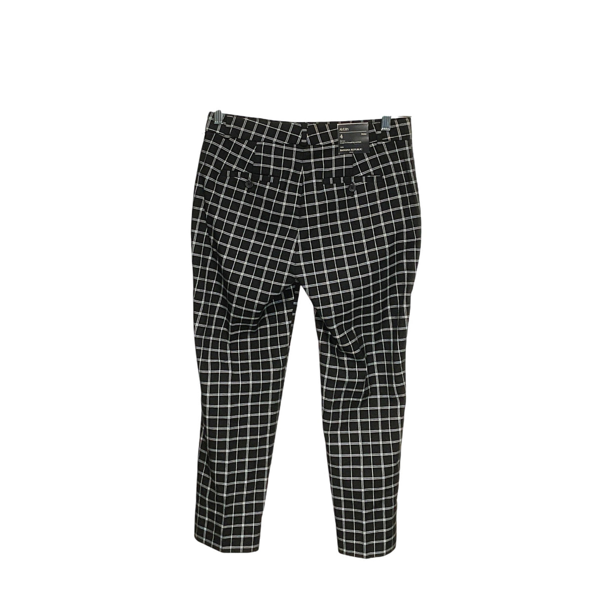 Banana Republic Black Plaid Cropped Pants