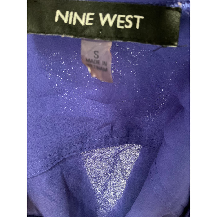 Nine West Blue Polyester Women's Blouse (Size S)