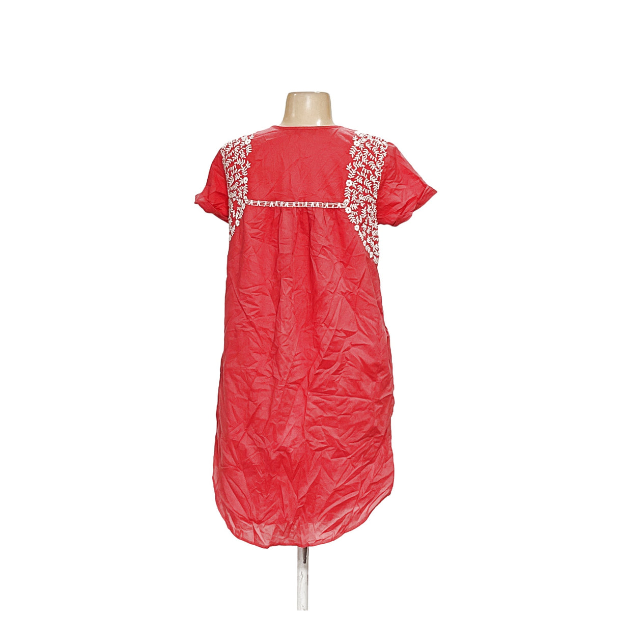 LOFT Red Cotton Shift Dress