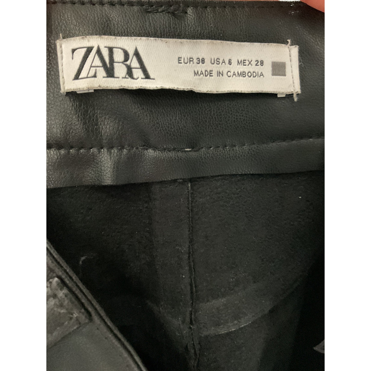 ZARA Black Faux Leather Pants - Women's Size 6