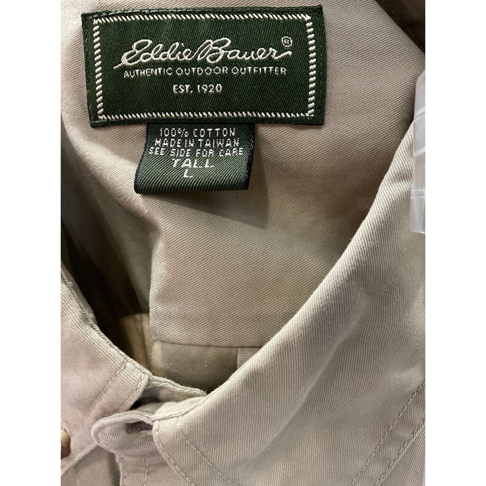 Eddie Bauer Men's Beige Button-Up Shirt