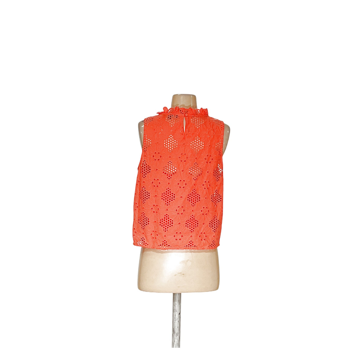 J. Crew Cotton Eyelet Blouse - Orange, M