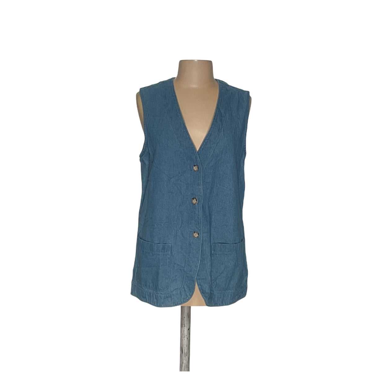 Orvis Women's Blue Cotton Vest Sweater (M)