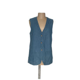 Orvis Women's Blue Cotton Vest Sweater (M)