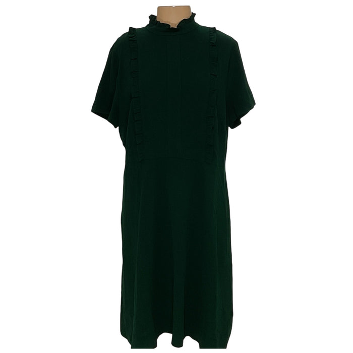 ELOQUII Green Cotton Shift Dress