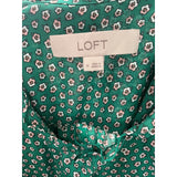 LOFT Green Floral Chiffon Blouse M