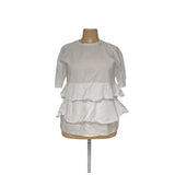 ZARA White 100% Cotton 2XS Plus Blouse