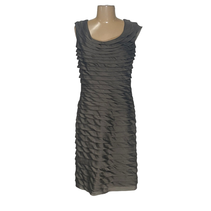 Adrianna Papell Gray Shift Midi Dress