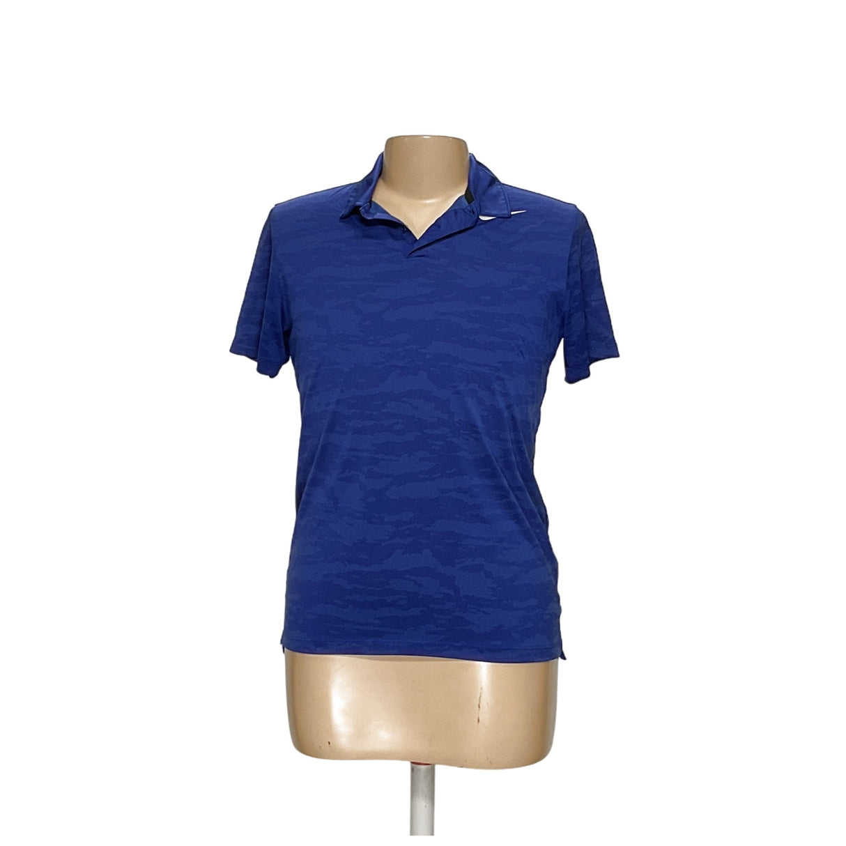 NIKE GOLF Blue Men's Polo, 100% Polyester, Size M