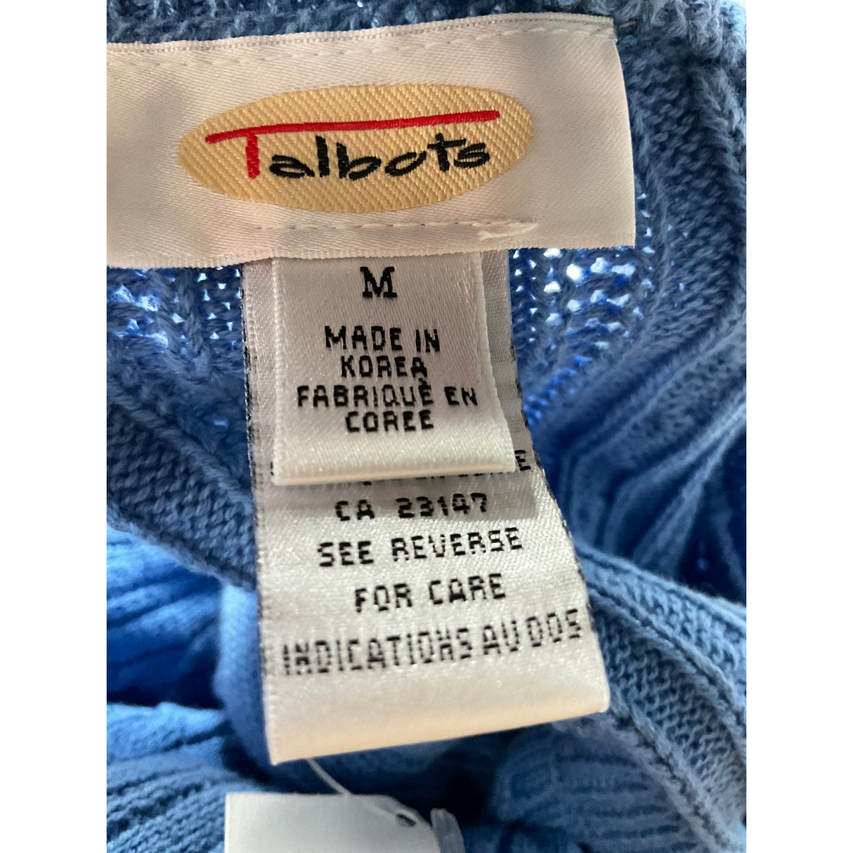 Talbots Blue Cotton Pullover Sweatshirt