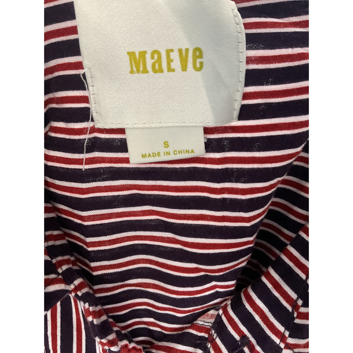 Maeve Red Striped Button-Up Top