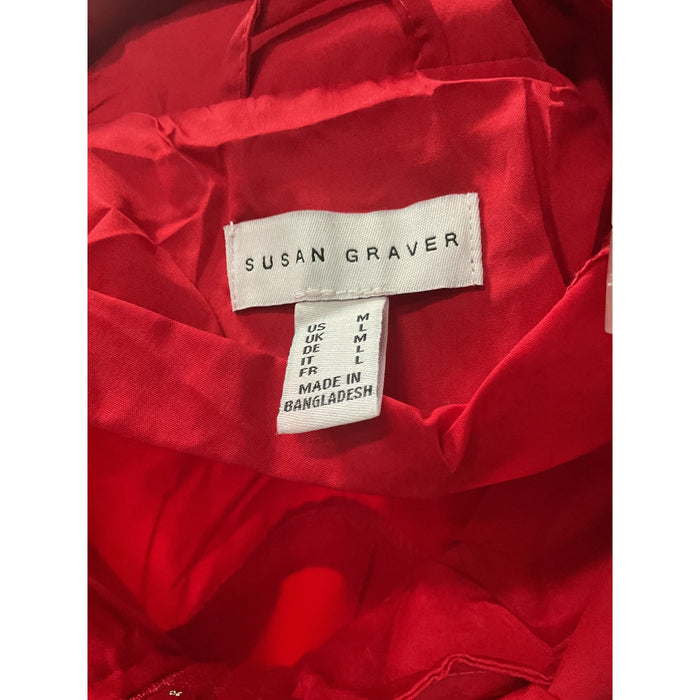 Susan Graver Red Windbreaker Jacket - Women M