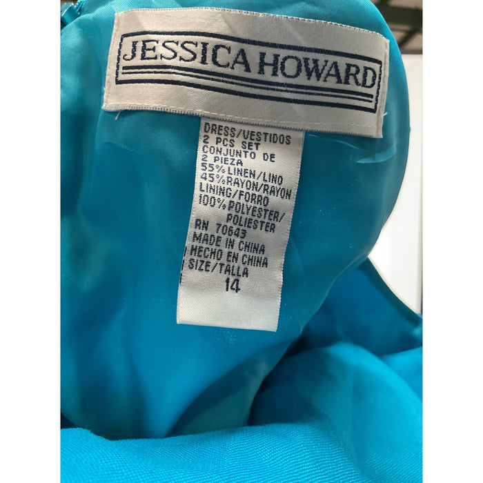 Jessica Howard Long Blue Shift Dress