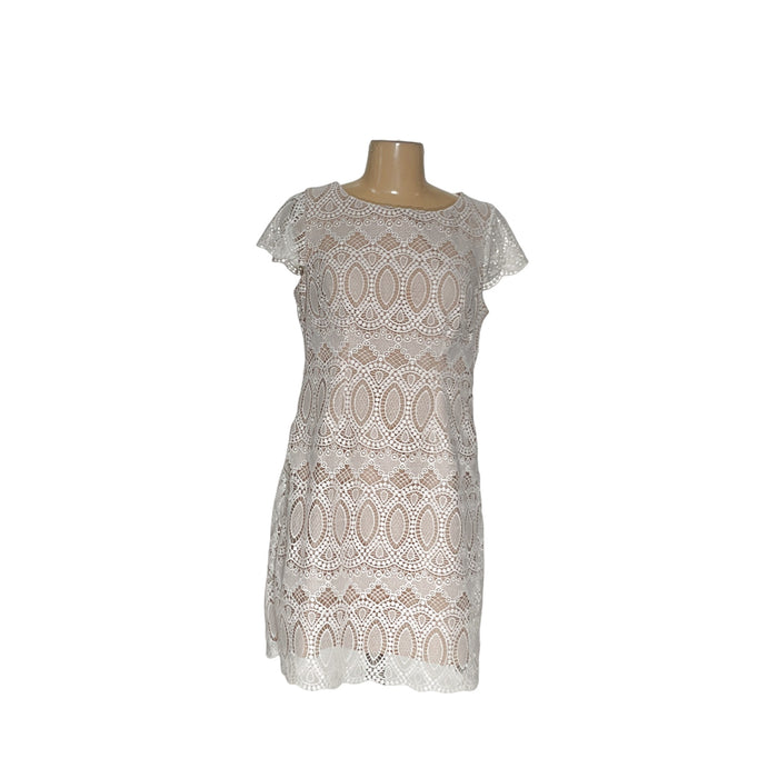 Eliza J Shift Dress, White, Midi Length