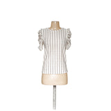 LOFT Cream Striped Petite Blouse, Women's MP