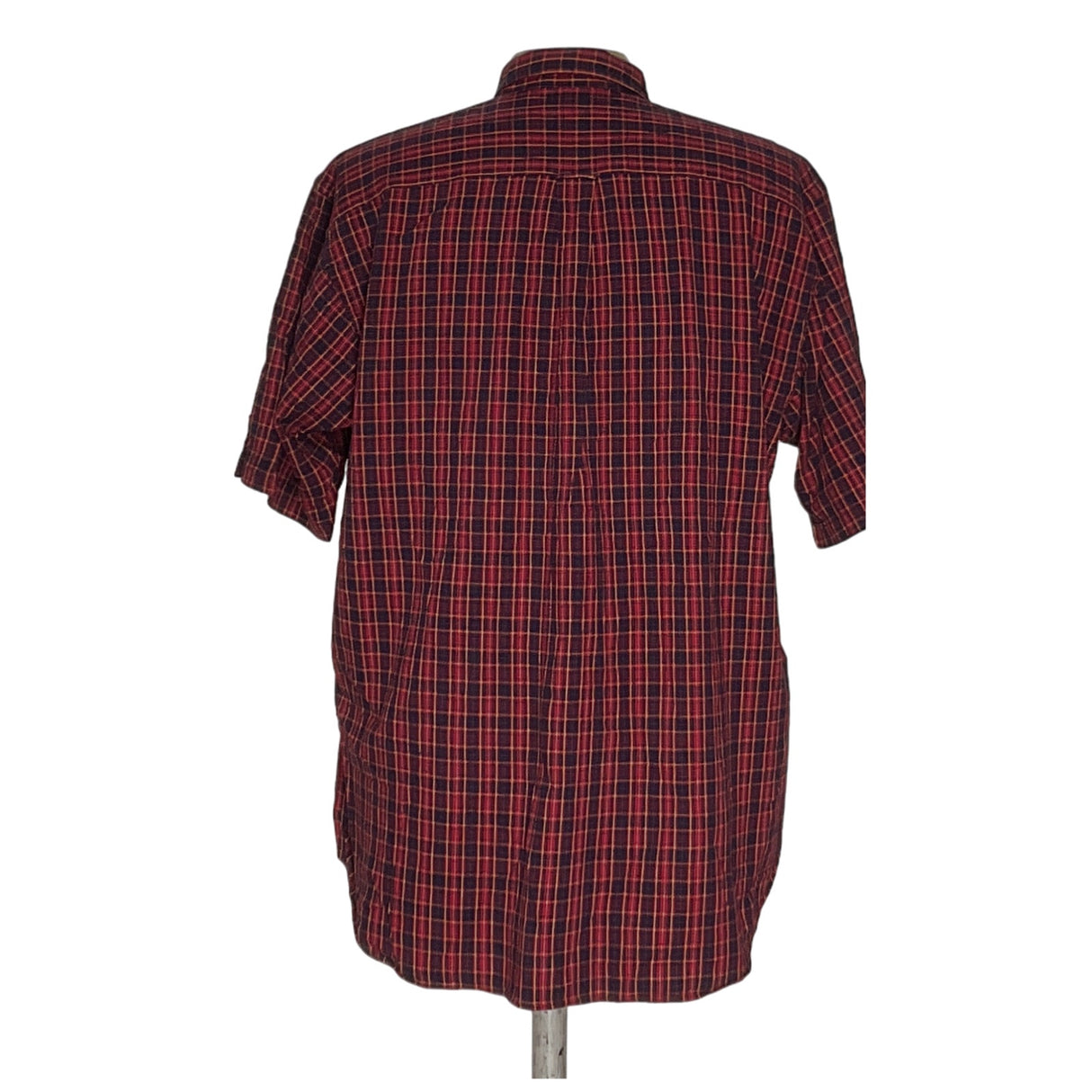 Nautica Men's Red Short Sleeve Button-Up Shirt