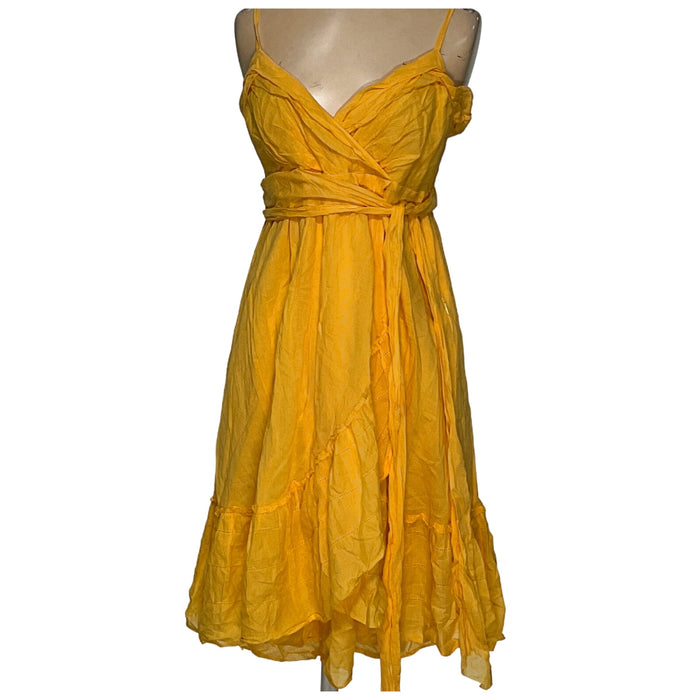 DVF Yellow Cotton A-Line Dress