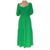 DKNY Green Blouson Midi Dress - Size 8