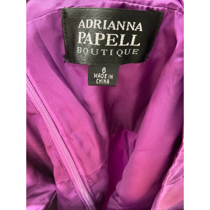 NWOT Adrianna Papell Purple Silk A-Line Midi Dress 6