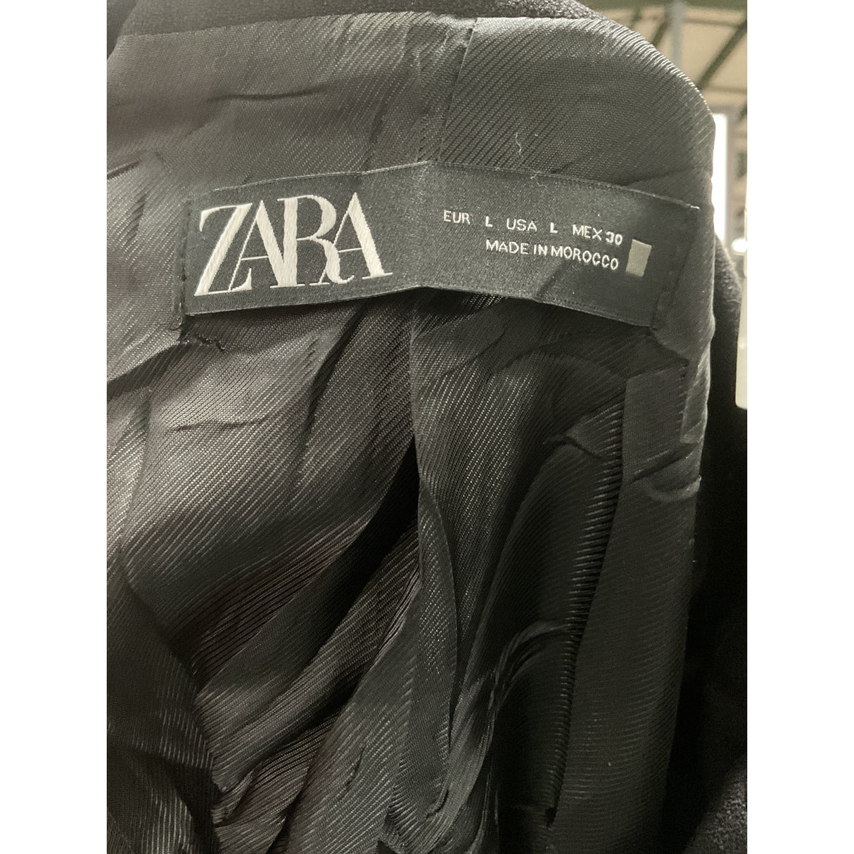 Zara Black Acetate Trench Coat - Women's L