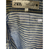 ZARA Linen Striped Button-Up Top