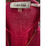 Calvin Klein Pink Acrylic Zip Sweater - Women's Medium