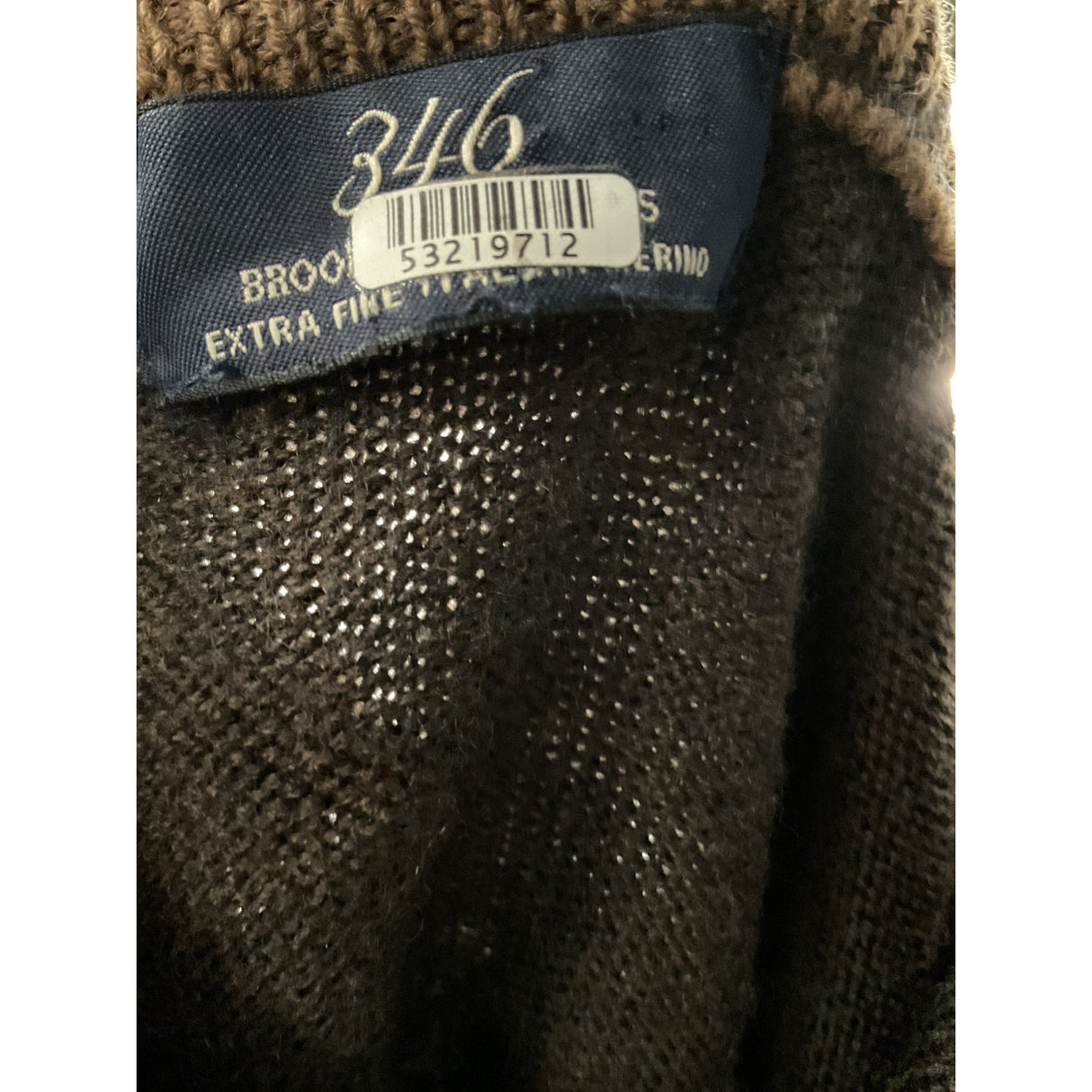 Brooks Brothers Brown Tweed Henley Sweater - Size L