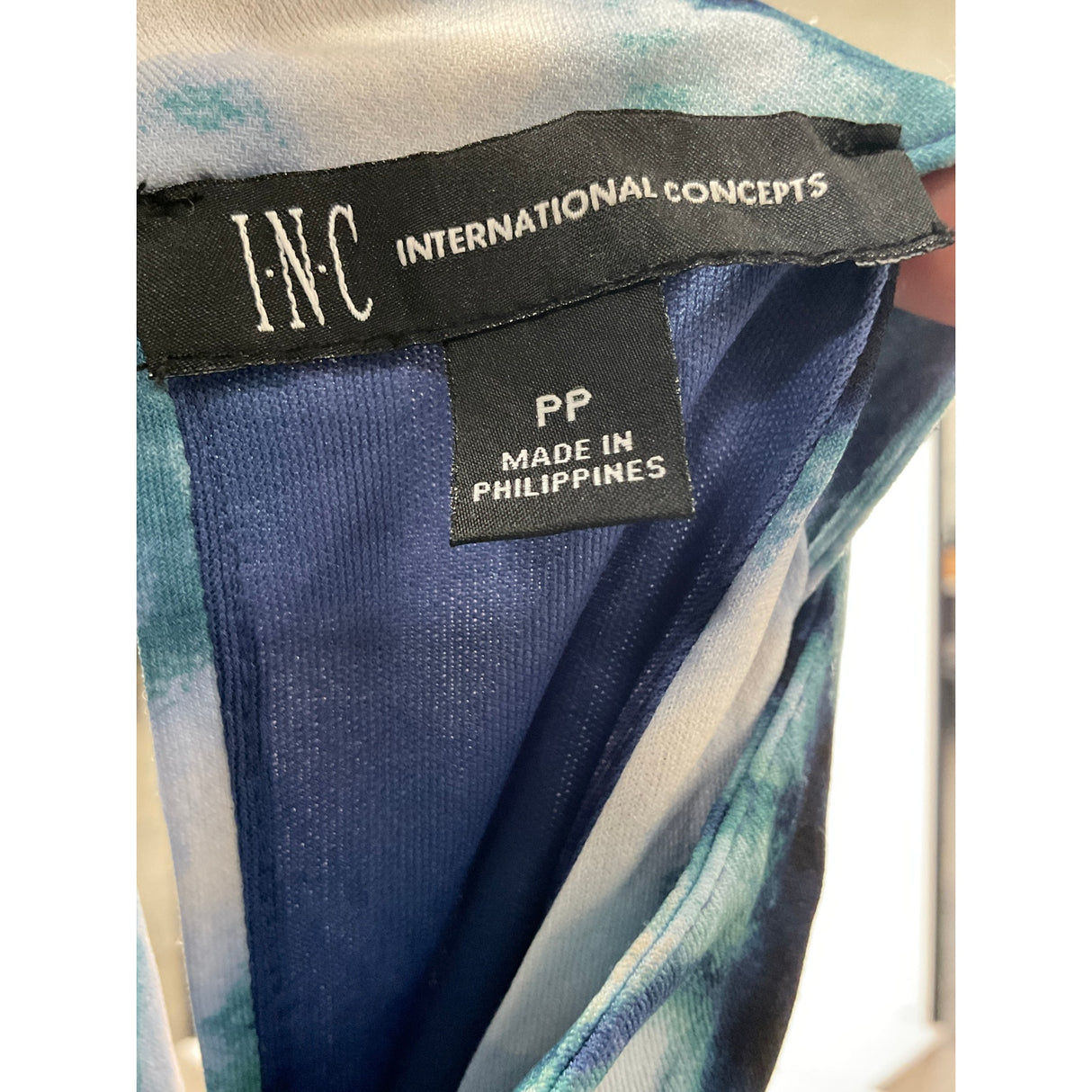 INC International Concepts Blue Midi Blouson Dress