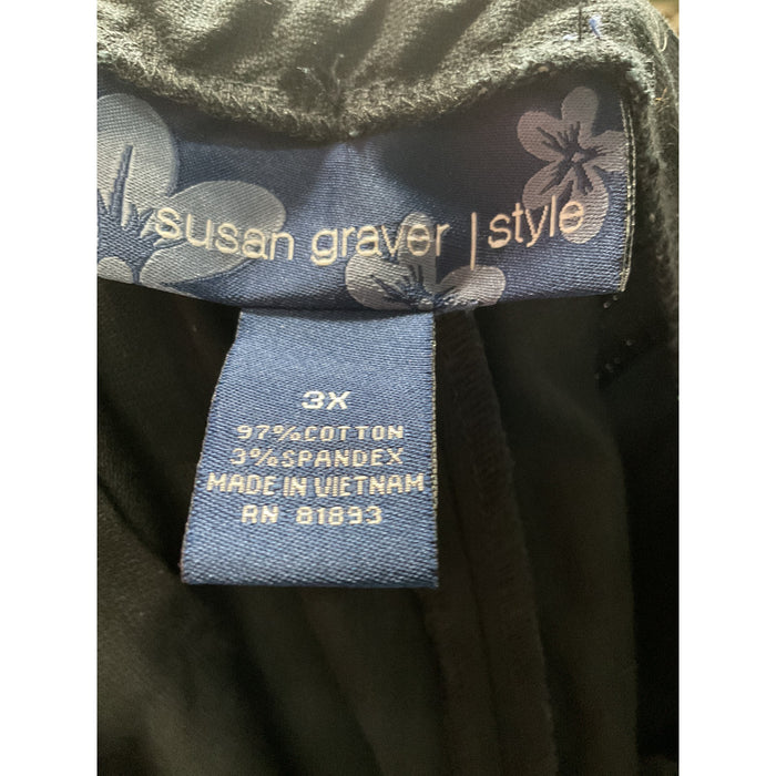 Susan Graver Black Capri Pants - Women's Plus 3X