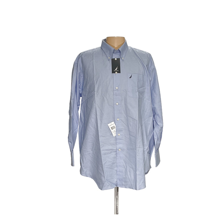 Nautica Men's Blue Long Sleeve Button-Up Shirt