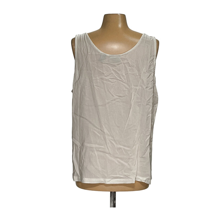 Chico's White Rayon Tank Top - Size 3 Plus