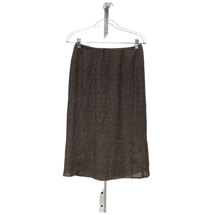 Talbots Brown Silk A-Line Skirt