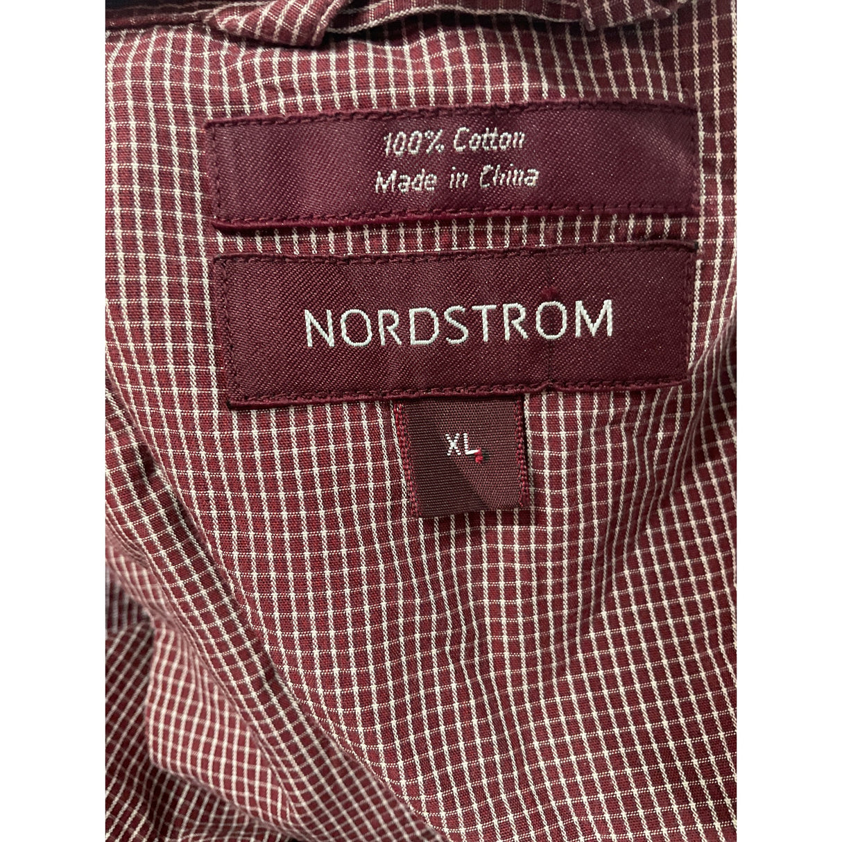 Nordstrom Red Cotton Button-Up Shirt