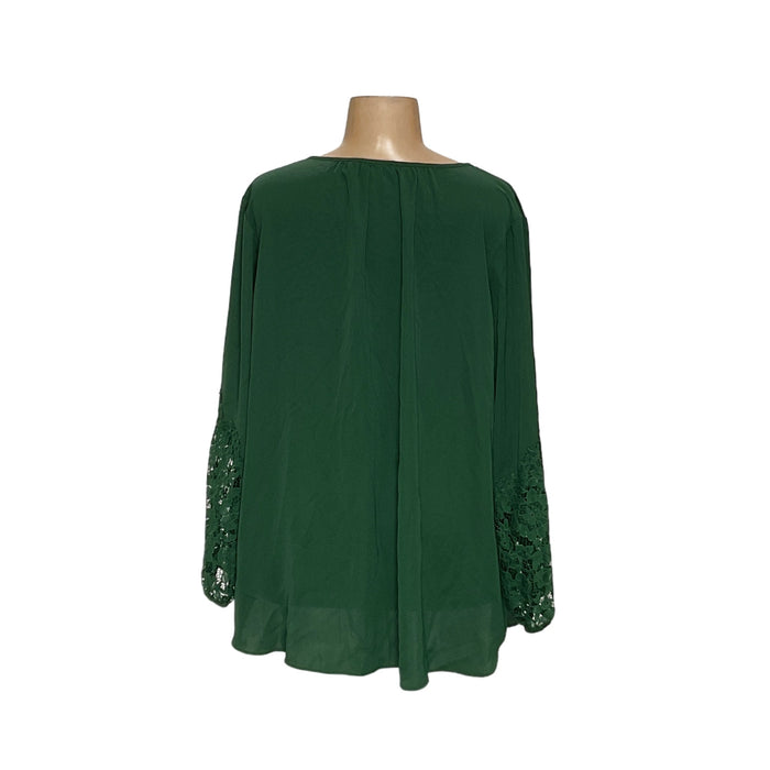 Susan Graver Green Blouse - Women's 3X