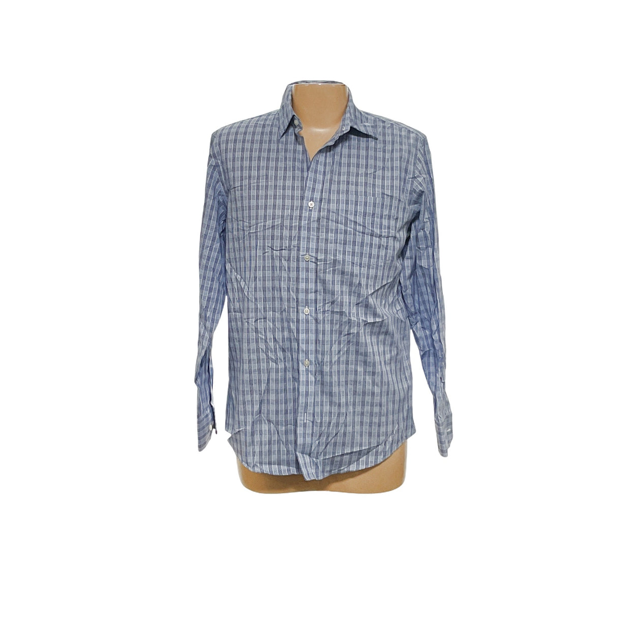 Banana Republic Blue Gingham Dress Shirt, 16/16.5