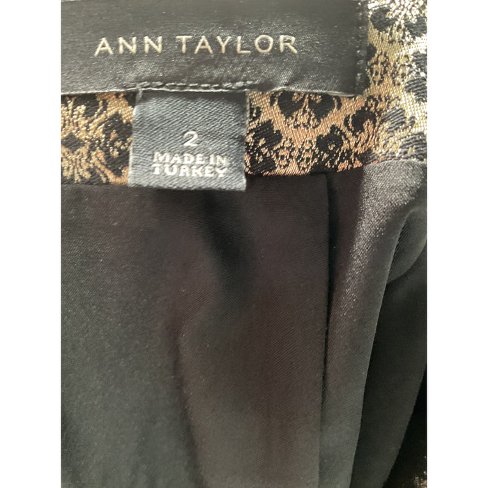 Ann Taylor Gold Cotton Mini Skirt